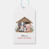 Schattigee landbouwhuisdieren Baby shower voor de  Cadeaulabel (Voorkant)