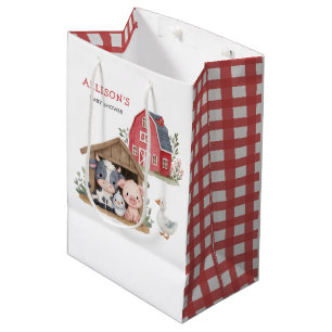 Schattigee landbouwhuisdieren Baby shower voor de  Medium Cadeauzakje