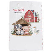 Schattigee landbouwhuisdieren Baby shower voor de  Medium Cadeauzakje (Voorkant)