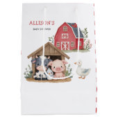 Schattigee landbouwhuisdieren Baby shower voor de  Medium Cadeauzakje (Achterkant)