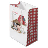 Schattigee landbouwhuisdieren Baby shower voor de  Medium Cadeauzakje (Achterkant Gekanteld)