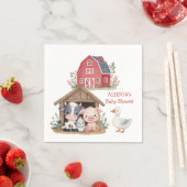 Schattigee landbouwhuisdieren Baby shower voor de  Servet (Insitu)