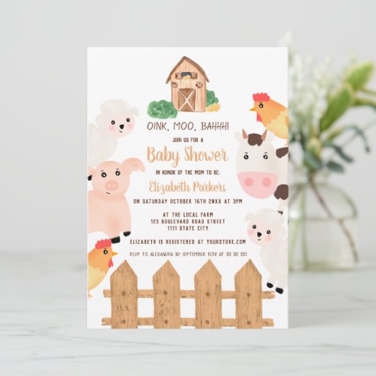 Schattigee landbouwhuisdieren boerenerf neutraal b kaart (Staand voorkant)