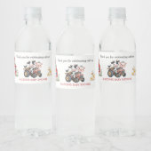 Schattigee landbouwhuisdieren Koe varkensvlees Bab Waterfles Etiket (Flessen)