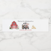 Schattigee landbouwhuisdieren Koe varkensvlees Bab Waterfles Etiket (Enkel label)