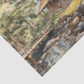 Schattigee Landelijke hutliefhebbers Tissuepapier (Detail)