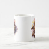 Schattigee Lange Haired Tabby Cat Waterverf Illust Koffiemok (Center)