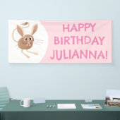 Schattigee lange ooren jerboa cartoon verjaardag spandoek (Beurs)