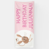 Schattigee lange ooren jerboa cartoon verjaardag spandoek (Verticaal)