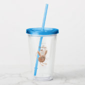 Schattigee lange oren jerboa cartoon illustratie acryl drinkbeker (Achterkant)