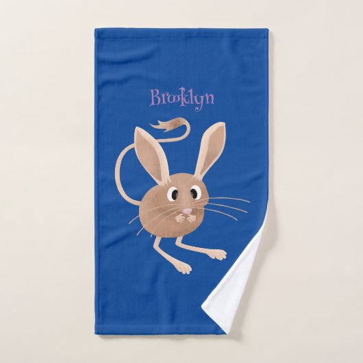 Schattigee lange oren jerboa cartoon illustratie bad handdoek (Handdoek)
