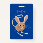 Schattigee lange oren jerboa cartoon illustratie badge (Achterkant)