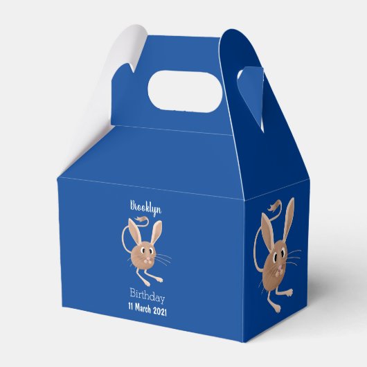 Schattigee lange oren jerboa cartoon illustratie bedankdoosjes (Achterkant)