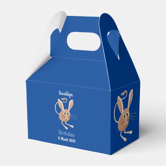 Schattigee lange oren jerboa cartoon illustratie bedankdoosjes (Voorkant Zijde)