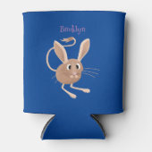 Schattigee lange oren jerboa cartoon illustratie blikjeskoeler (Voorkant)