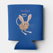 Schattigee lange oren jerboa cartoon illustratie blikjeskoeler (Achterkant)