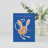 Schattigee lange oren jerboa cartoon illustratie briefkaart (Staand voorkant)