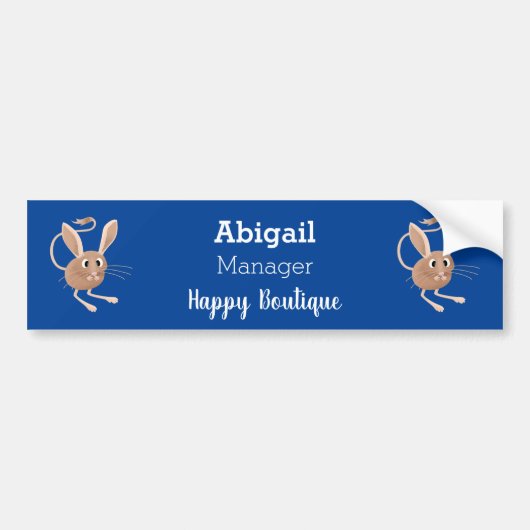 Schattigee lange oren jerboa cartoon illustratie bumpersticker (Voorkant)