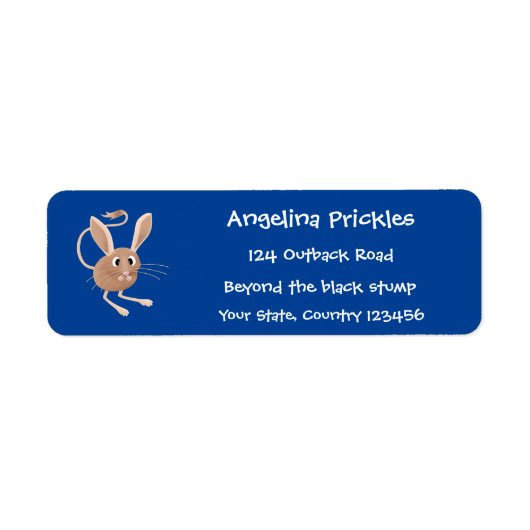 Schattigee lange oren jerboa cartoon illustratie etiket (Voorkant)