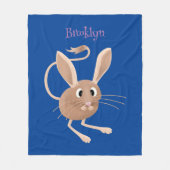 Schattigee lange oren jerboa cartoon illustratie fleece deken (Voorkant)