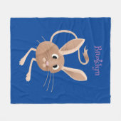 Schattigee lange oren jerboa cartoon illustratie fleece deken (Voorkant (Horizontaal))