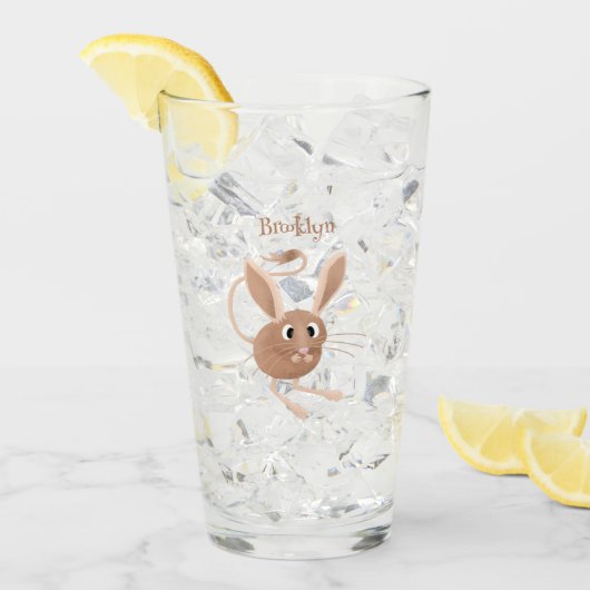 Schattigee lange oren jerboa cartoon illustratie glas (Voorkant ijs)