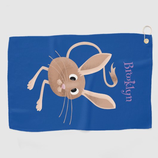 Schattigee lange oren jerboa cartoon illustratie golfhanddoek (Horizontaal)