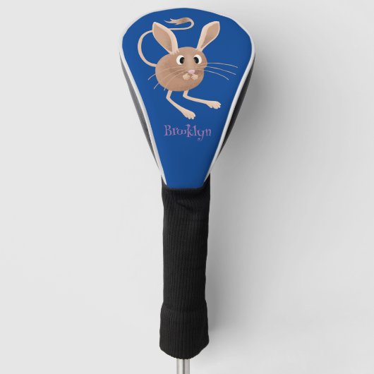Schattigee lange oren jerboa cartoon illustratie golfheadcover (Voorkant)