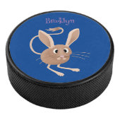 Schattigee lange oren jerboa cartoon illustratie hockey puck (3/4)