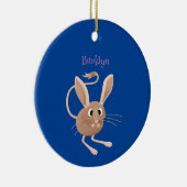 Schattigee lange oren jerboa cartoon illustratie keramisch ornament (Rechts)