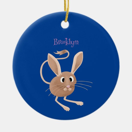Schattigee lange oren jerboa cartoon illustratie keramisch ornament (Voorkant)