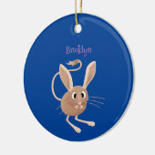 Schattigee lange oren jerboa cartoon illustratie keramisch ornament (Links)