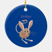 Schattigee lange oren jerboa cartoon illustratie keramisch ornament (Achterkant)