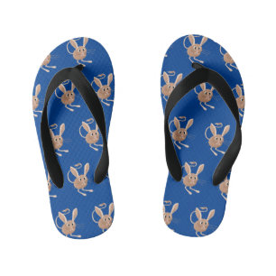 Schattigee lange oren jerboa cartoon illustratie kinder teenslippers