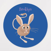 Schattigee lange oren jerboa cartoon illustratie labels (Design 1)