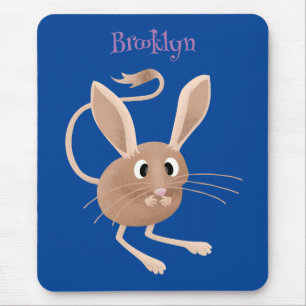 Schattigee lange oren jerboa cartoon illustratie muismat