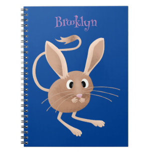 Schattigee lange oren jerboa cartoon illustratie notitieboek