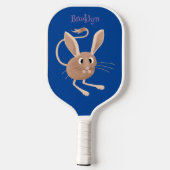 Schattigee lange oren jerboa cartoon illustratie pickleball paddle (Achterkant)