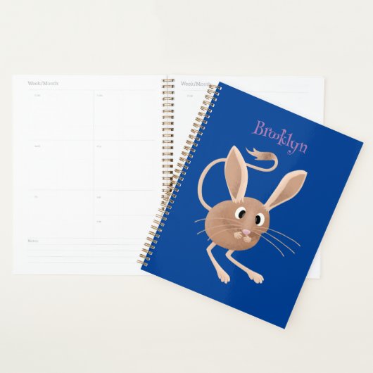 Schattigee lange oren jerboa cartoon illustratie planner (Display)