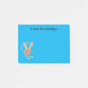 Schattigee lange oren jerboa cartoon illustratie post-it® notes