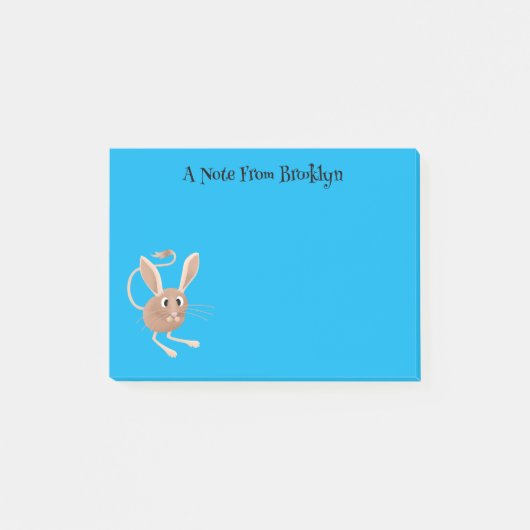 Schattigee lange oren jerboa cartoon illustratie post-it® notes (Voorkant)