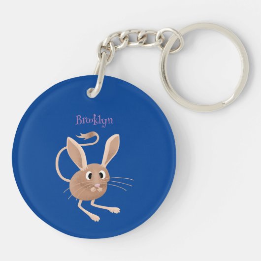 Schattigee lange oren jerboa cartoon illustratie sleutelhanger (Achterkant)