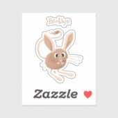 Schattigee lange oren jerboa cartoon illustratie sticker (Vel)