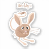 Schattigee lange oren jerboa cartoon illustratie sticker (Voorkant)
