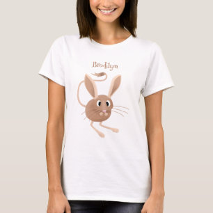 Schattigee lange oren jerboa cartoon illustratie t-shirt
