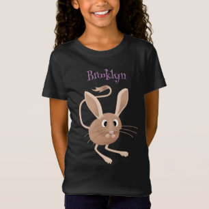 Schattigee lange oren jerboa cartoon illustratie t-shirt