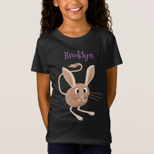 Schattigee lange oren jerboa cartoon illustratie t-shirt (Voorkant)