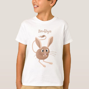 Schattigee lange oren jerboa cartoon illustratie t-shirt