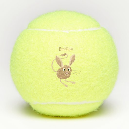 Schattigee lange oren jerboa cartoon illustratie tennisballen (Voorkant)