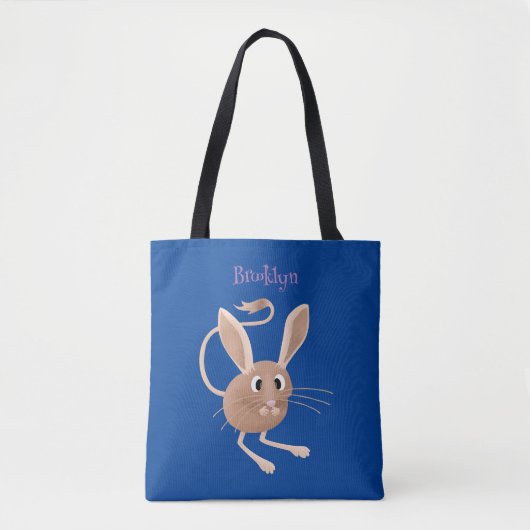 Schattigee lange oren jerboa cartoon illustratie tote bag (Voorkant)